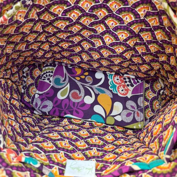 Vera Bradley Plum Crazy Large Multicolor Double-Handle Beach Tote Bag - Picture 15 of 16